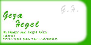 geza hegel business card