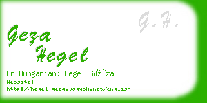 geza hegel business card